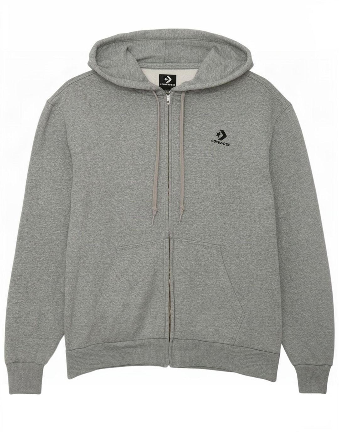 Converse Damen-Kapuzenpullover mit Reißverschluss, UK 14, mittelgrau gefleckte Baumwolle