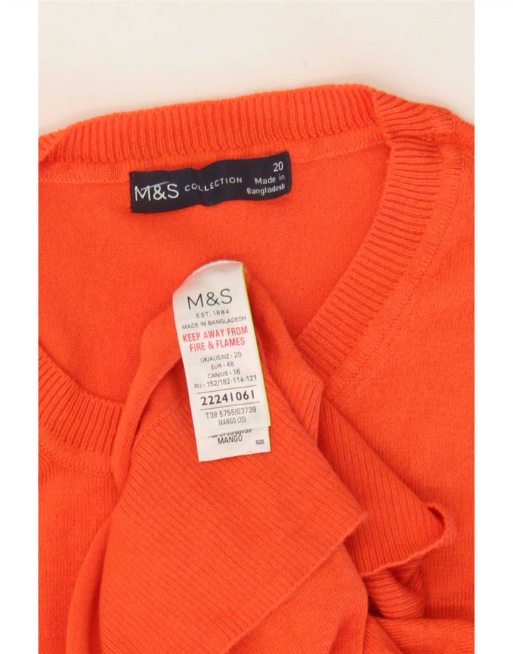 Marks & Spencer Damen-Pullover mit Rundhalsausschnitt, Gr. 20, 2XL, Orange