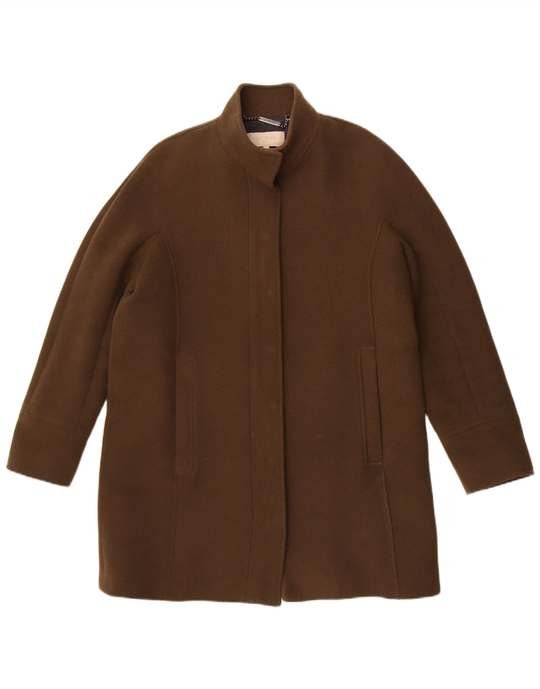 Hobbs Damenmantel UK 14 Large Khaki Wolle