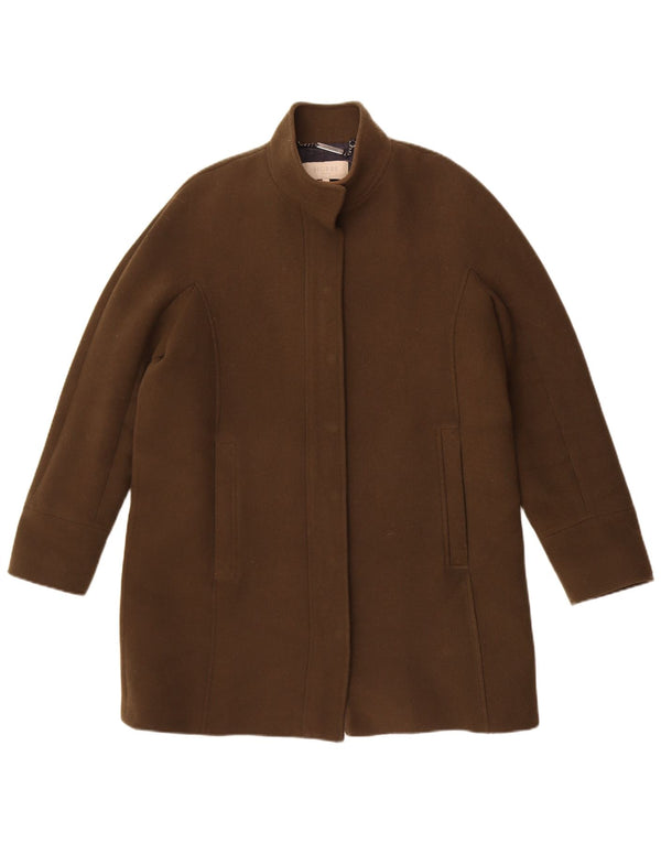 Hobbs Damenmantel UK 14 Large Khaki Wolle