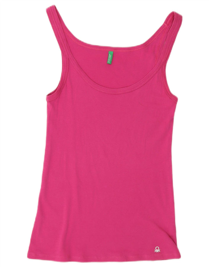 Benetton Damen-Trägershirt, UK-Größe 44, Größe L, Rosa, Baumwolle