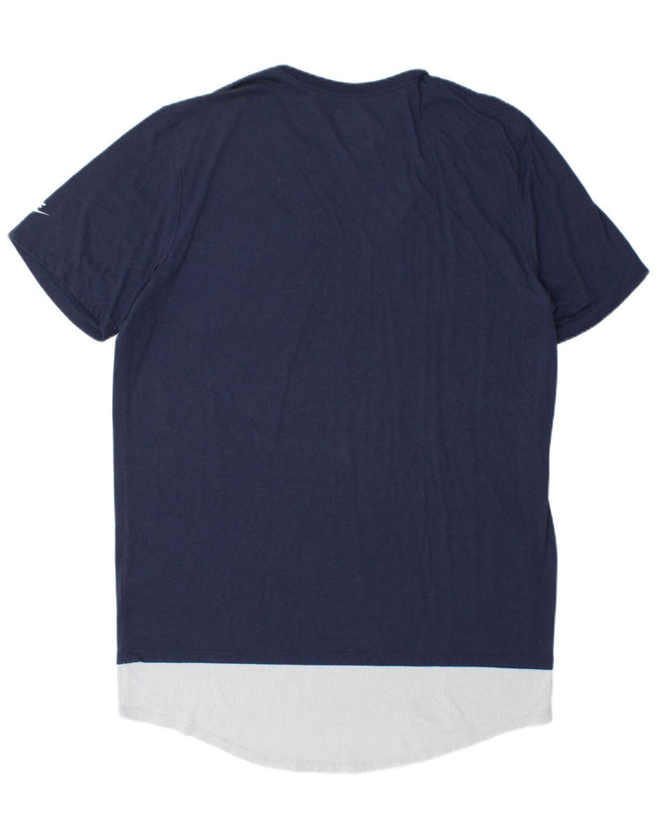 Nike Herren-T-Shirt mit sportlichem Schnitt, XL, Marineblau, Farbblock-Polyester