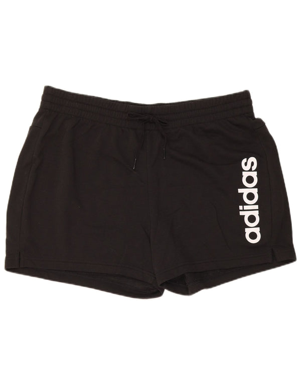 Adidas Damen Graphic Sport Shorts UK 20/22 XL Schwarz Baumwolle Sport