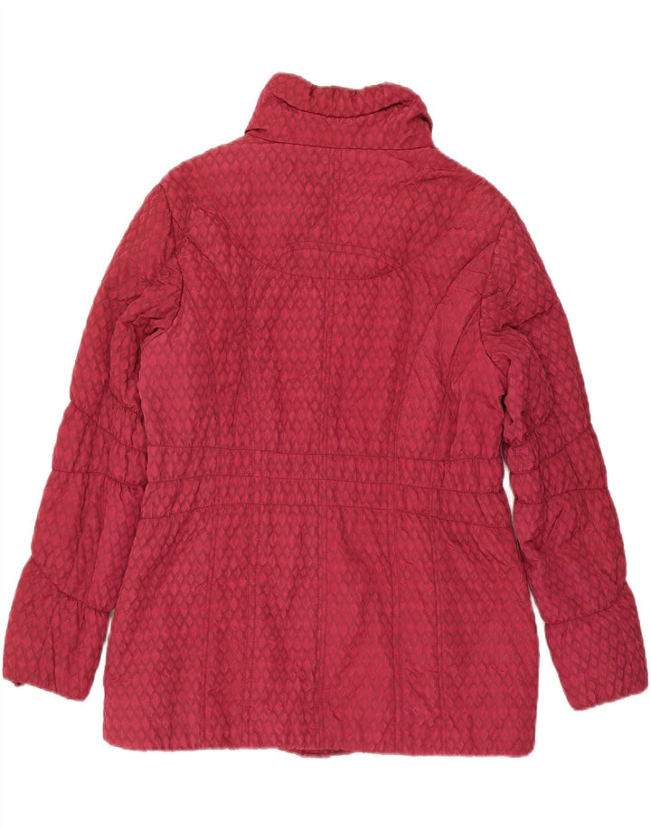 PACO BOUTIQUE Womens Padded Jacket UK 18 XL Burgundy Geometric Polyester