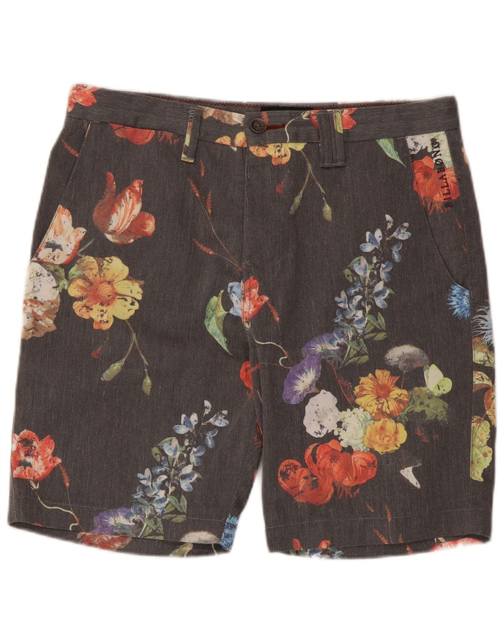 Billabong Herren Chino-Shorts W30 Mittelgraues geblümtes Polyester