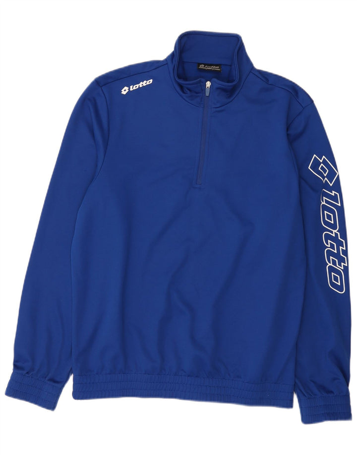 Lotto Herren-Sweatshirt mit grafischem Reißverschluss, Mittelblau, Polyester