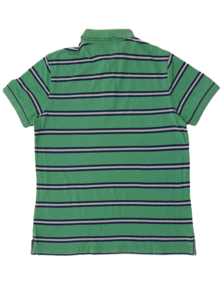 Tommy Hilfiger Herren-Poloshirt mit individueller Passform, mittelgrün gestreift
