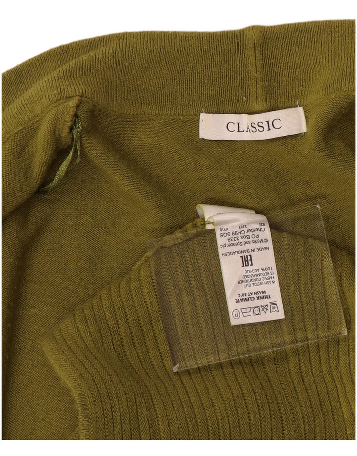 Marks & Spencer Damen-Cardigan mit 3/4-Ärmeln, offen, Gr. 14, mittleres Khaki