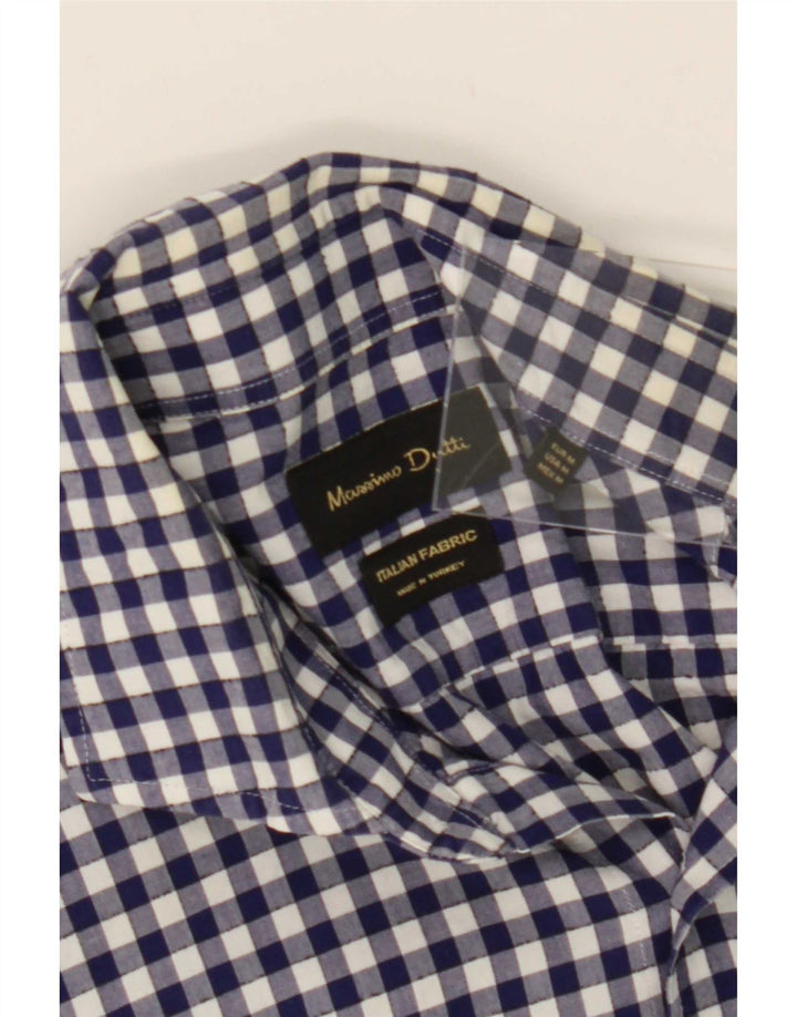 Massimo Dutti Herrenhemd Medium Navy Blue Gingham