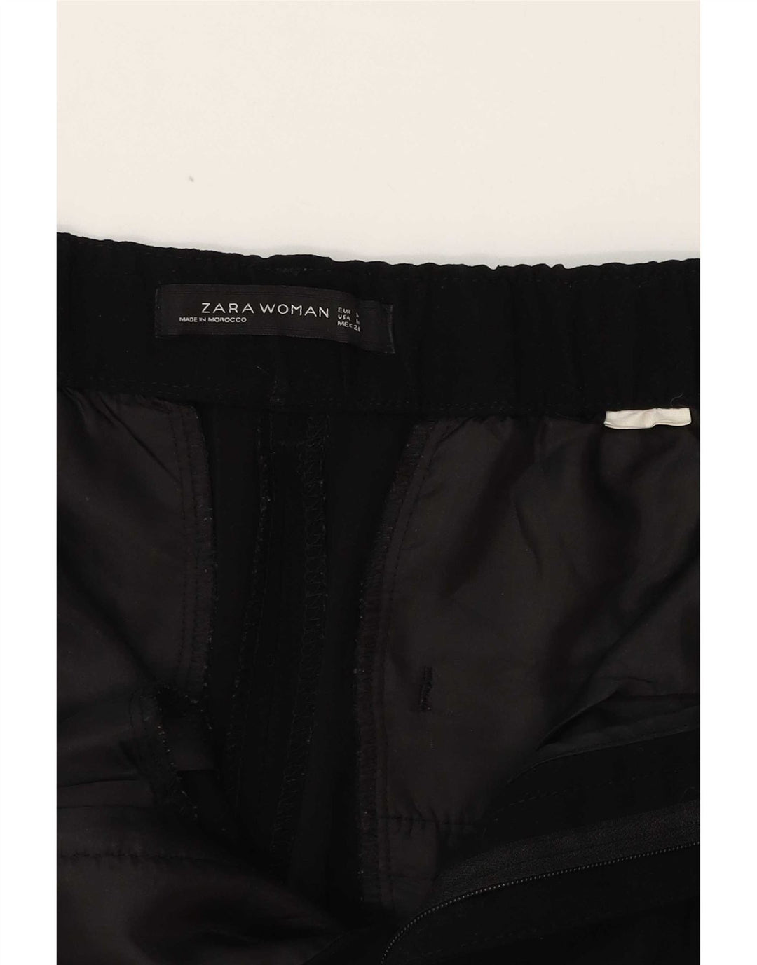 Zara Damen Tapered Capri-Hose, Größe M, W30, L23, Schwarz