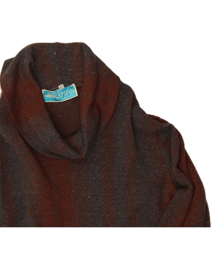 CONFEZIONI Womens Roll Neck Jumper Sweater IT 48 XL Brown Striped Vintage Confezioni and Second-Hand Confezioni from Messina Hembry 