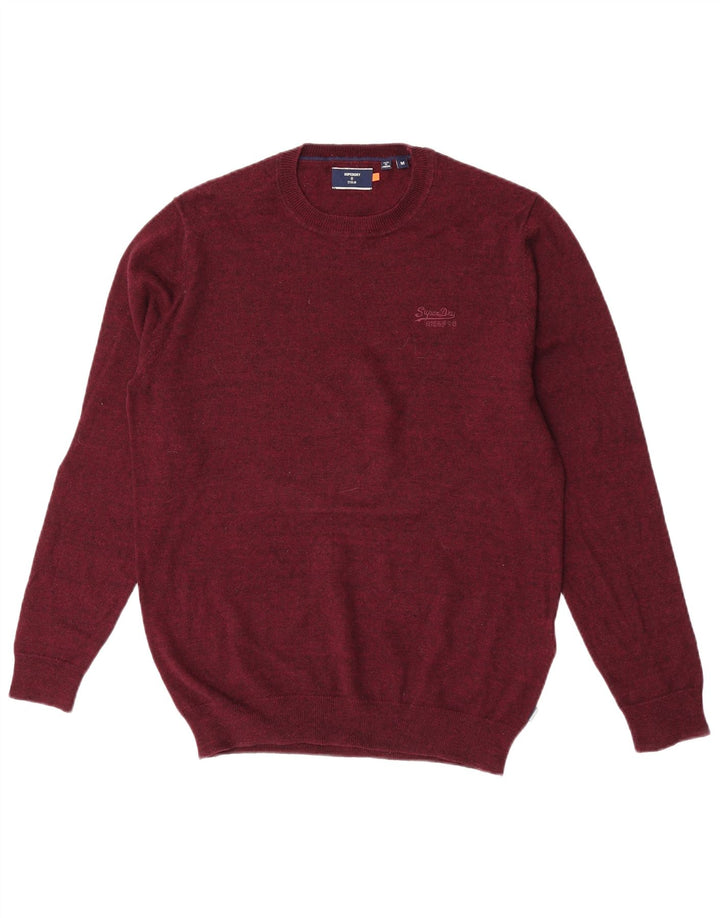 Superdry Herren-Pullover mit Rundhalsausschnitt, mittlere kastanienbraune Baumwolle