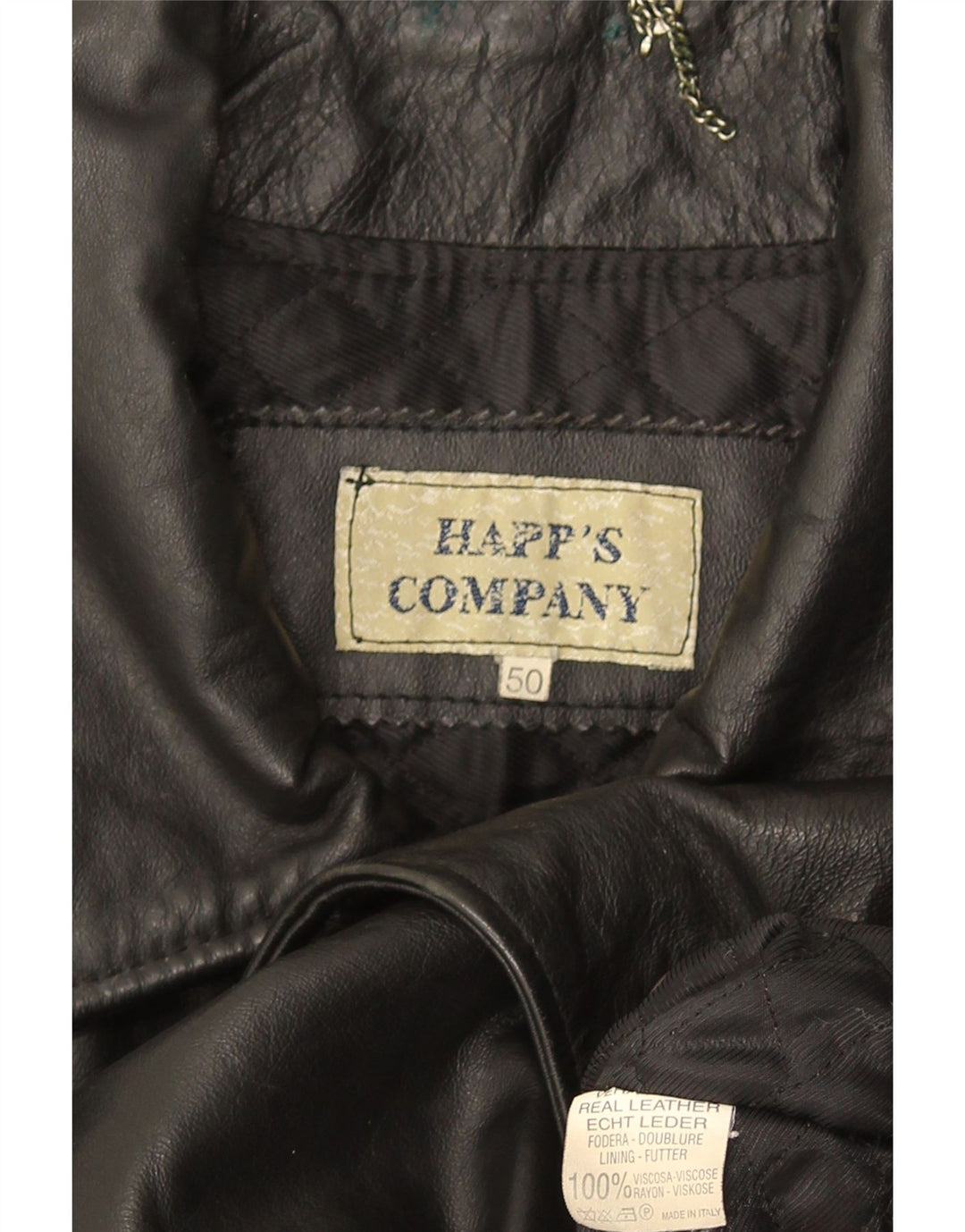 Vintage Herren Lederjacke IT 50 Großes schwarzes Leder