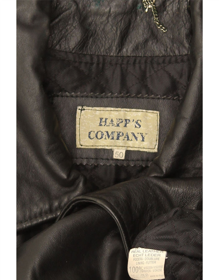Vintage Herren Lederjacke IT 50 Großes schwarzes Leder