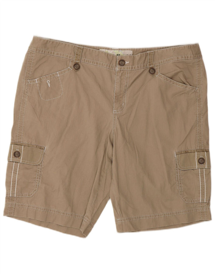 Eddie Bauer Damen Petite Cargo Shorts US 18 2XL W38 Beige Baumwolle