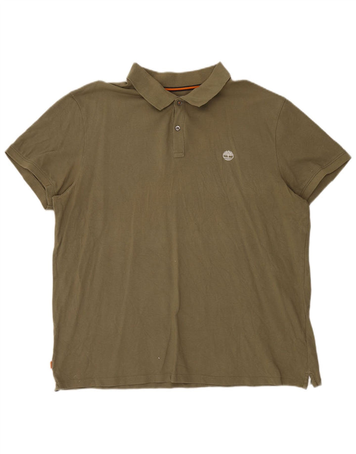 TIMBERLAND Herren Slim Fit Poloshirt 3XL Khaki Baumwolle