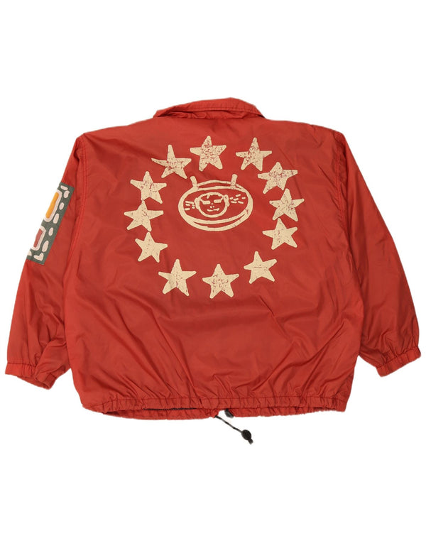 VINTAGE Grafische Herren-Regenjacke UK 44 2XL Rotes Nylon