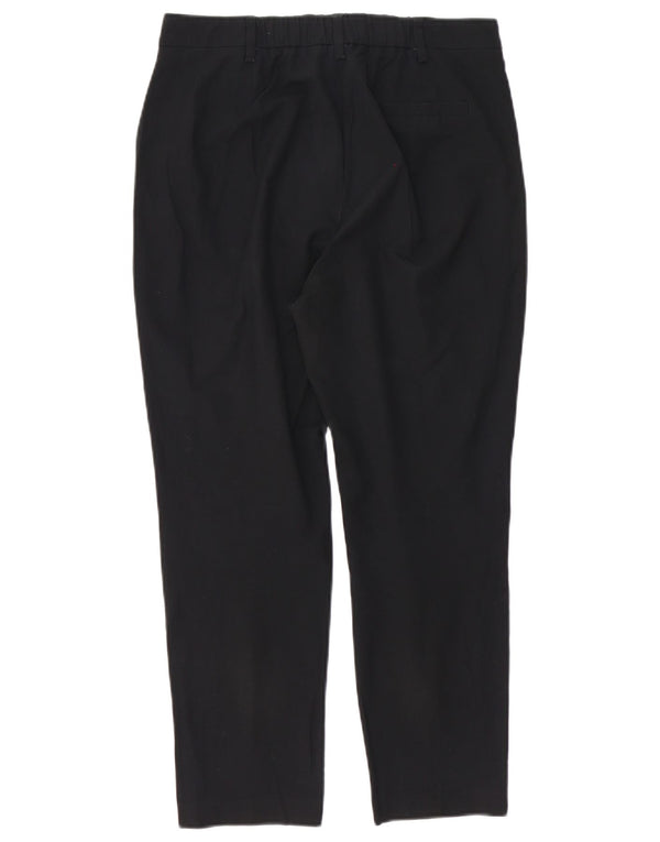 Marks & Spencer Damen Gerade geschnittene Hose UK 10 Small W30 L25 Schwarz