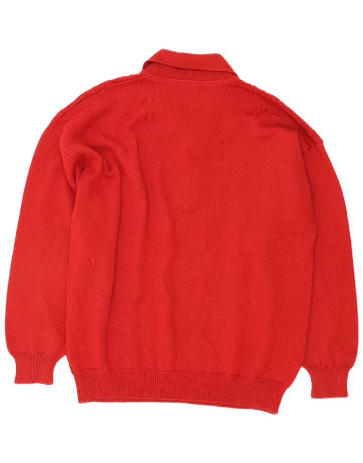 Il Granchio Herren-Pullover mit Polokragen, große rote Wolle