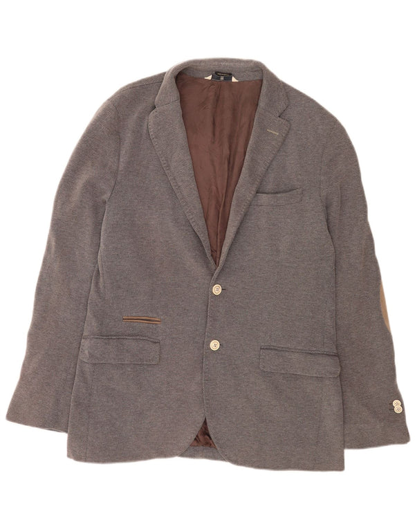 Massimo Dutti Herren-Blazer mit 2 Knöpfen, EU 52, große graue Baumwolle