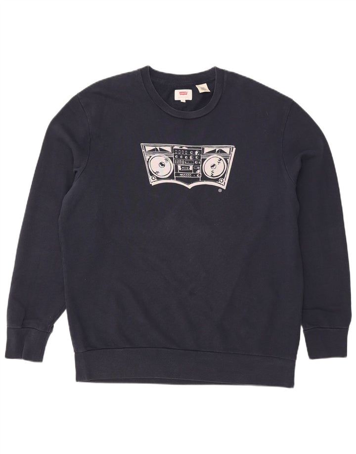 Levi's Herren-Sweatshirt mit Grafik, groß, marineblau, Baumwolle