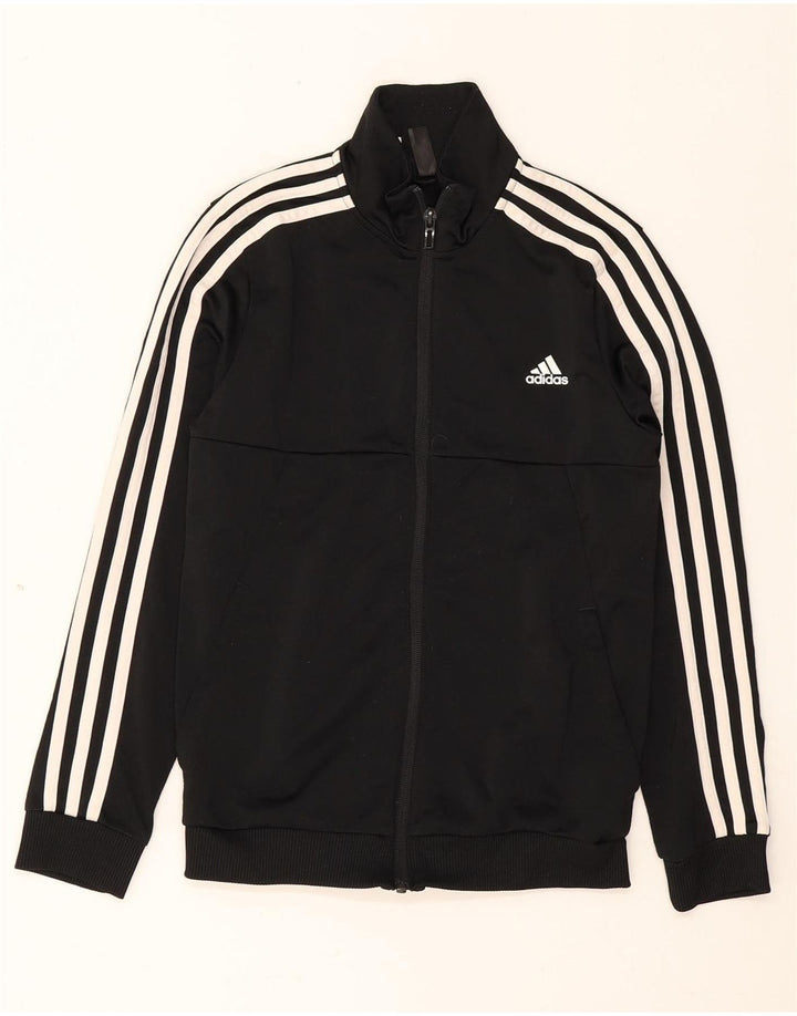 Adidas Jungen Trainingsanzug Top Jacke 11-12 Jahre Schwarzes Polyester