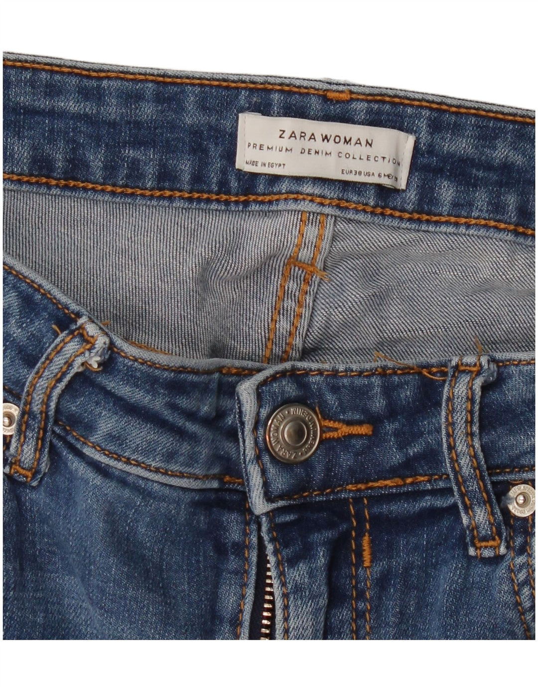 ZARA Damen Distressed Slim Jeans EU 38 Small W28 L28 Blau