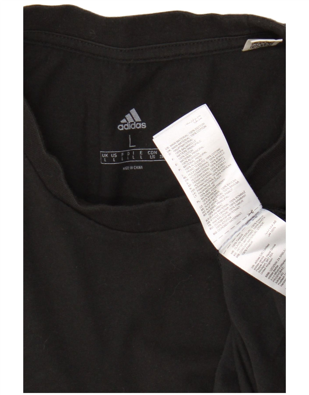 Adidas Herren T-Shirt Top Large Schwarz Baumwolle