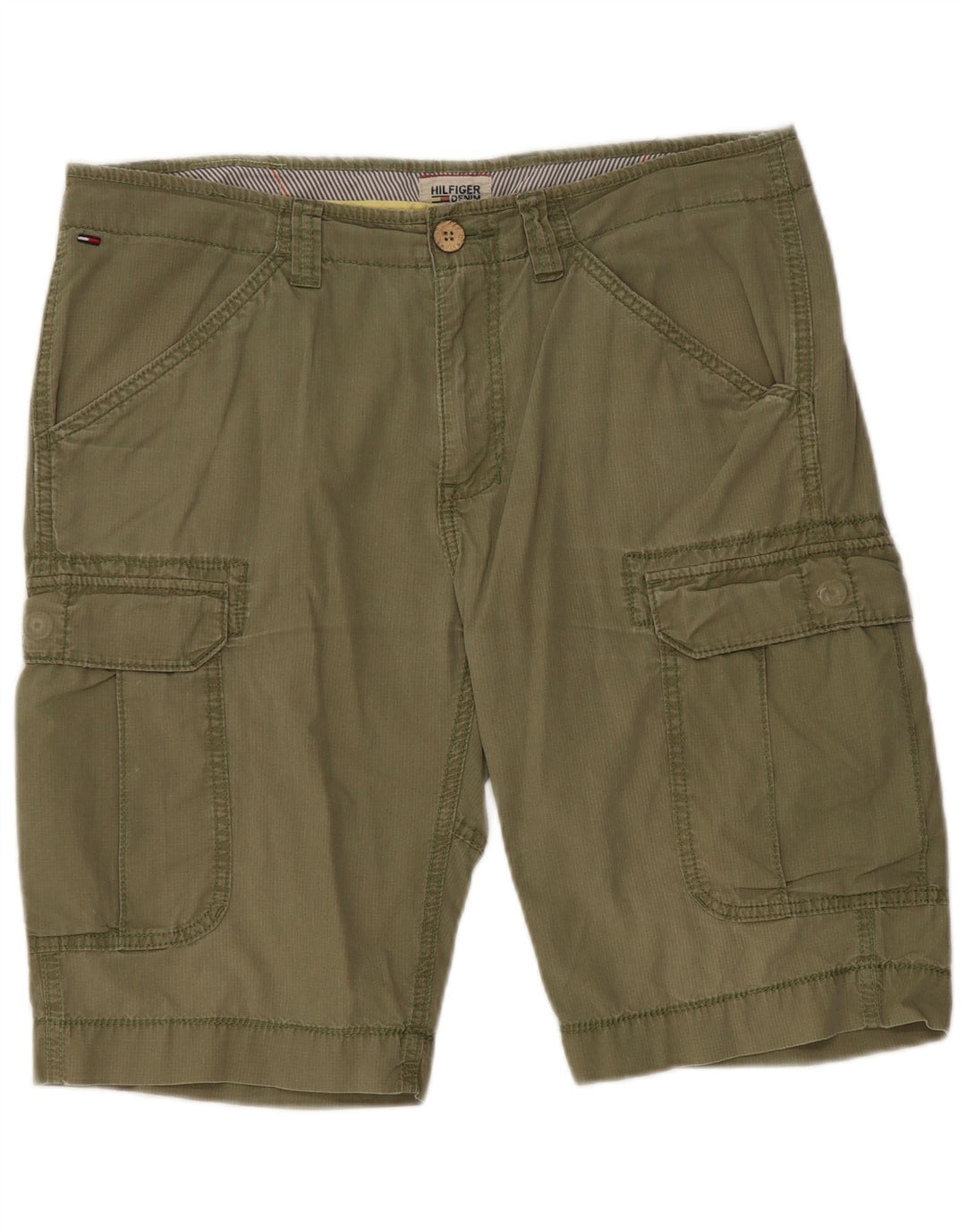 Tommy Hilfiger Herren Cargo-Shorts W34, große Khaki-Baumwolle