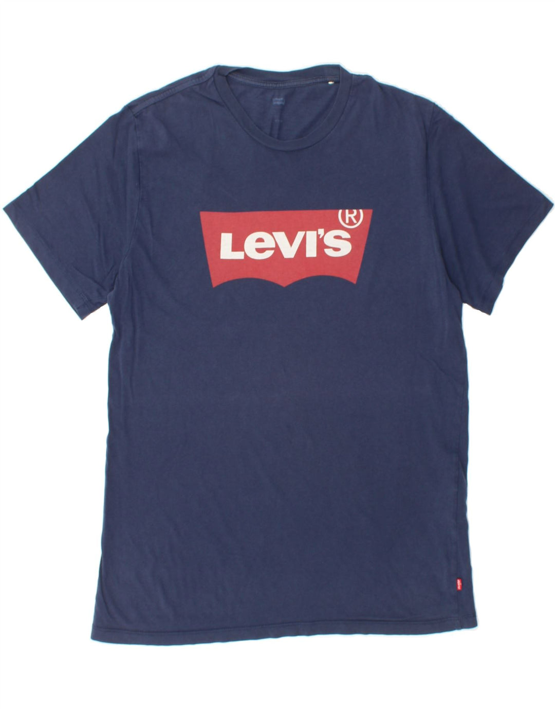 LEVI'S Mens Graphic T-Shirt Top Medium Navy Blue Cotton Vintage Levi's and Second-Hand Levi's from Messina Hembry 