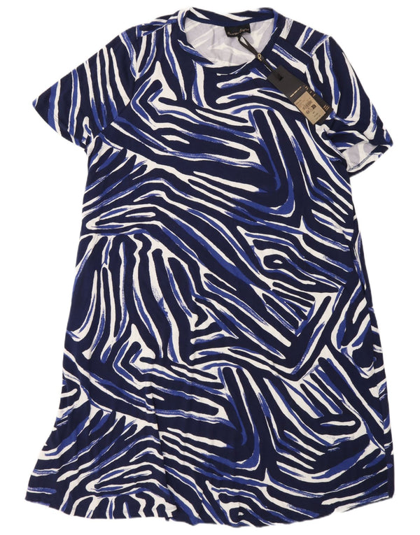 Phase Eight Damen Etuikleid UK 18 XL Blaue geometrische Viskose