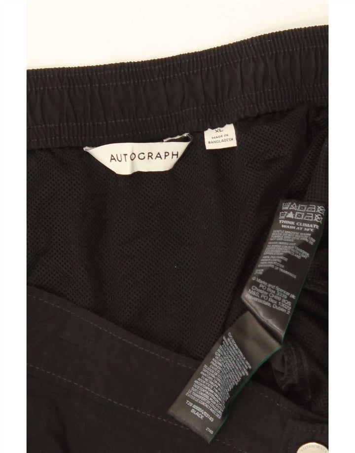 Marks & Spencer Herren Autograph Chino Shorts XL W38 Schwarz Polyamid