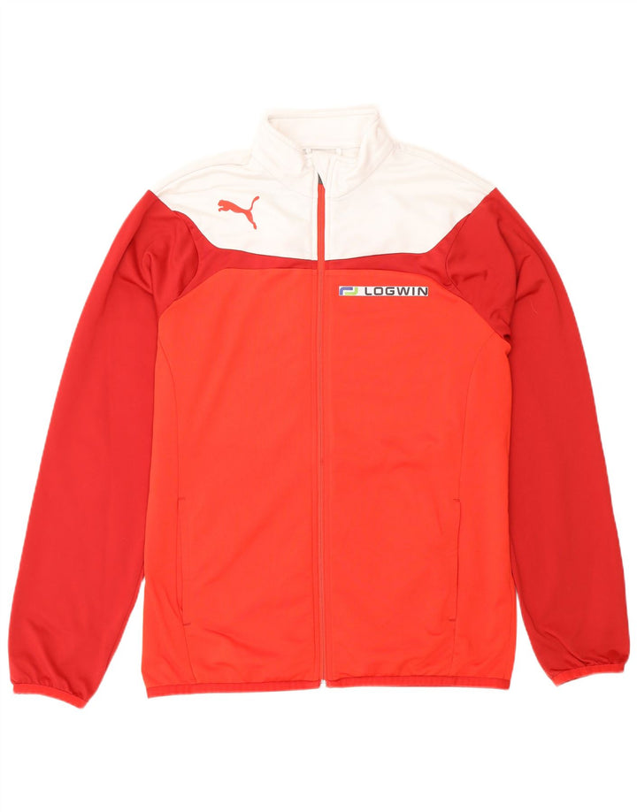 Puma Jungen Grafik-Trainingsanzug-Top-Jacke, 15–16 Jahre, rotes Farbblockdesign