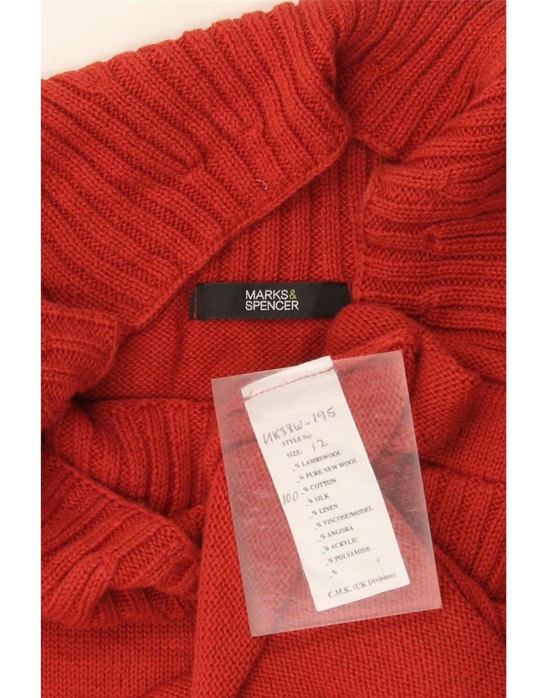 Marks & Spencer Damen Crop Pullover mit U-Boot-Ausschnitt, Gr. 12, Mittelrot