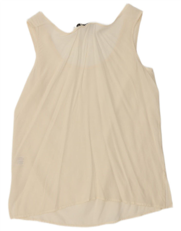 Marella Damen Weste Top IT 46 Large Off White Silk
