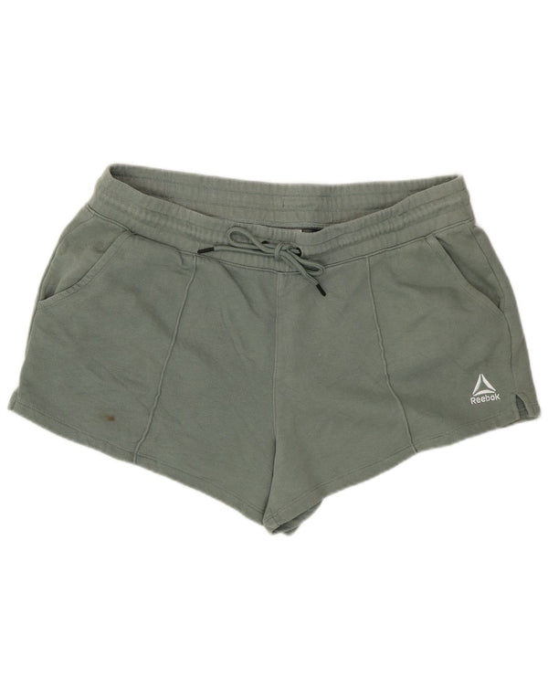 Reebok Damen Sportshorts UK 18 XL Grüne Baumwolle