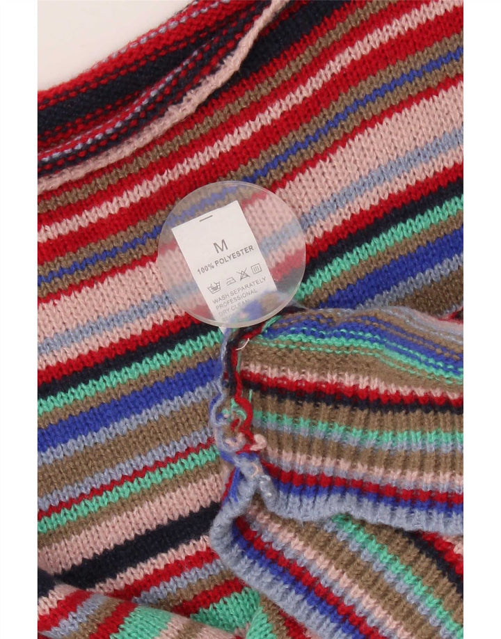 Vintage Damen Pullover mit U-Boot-Ausschnitt, UK 14, mittelmehrfarbig gestreift