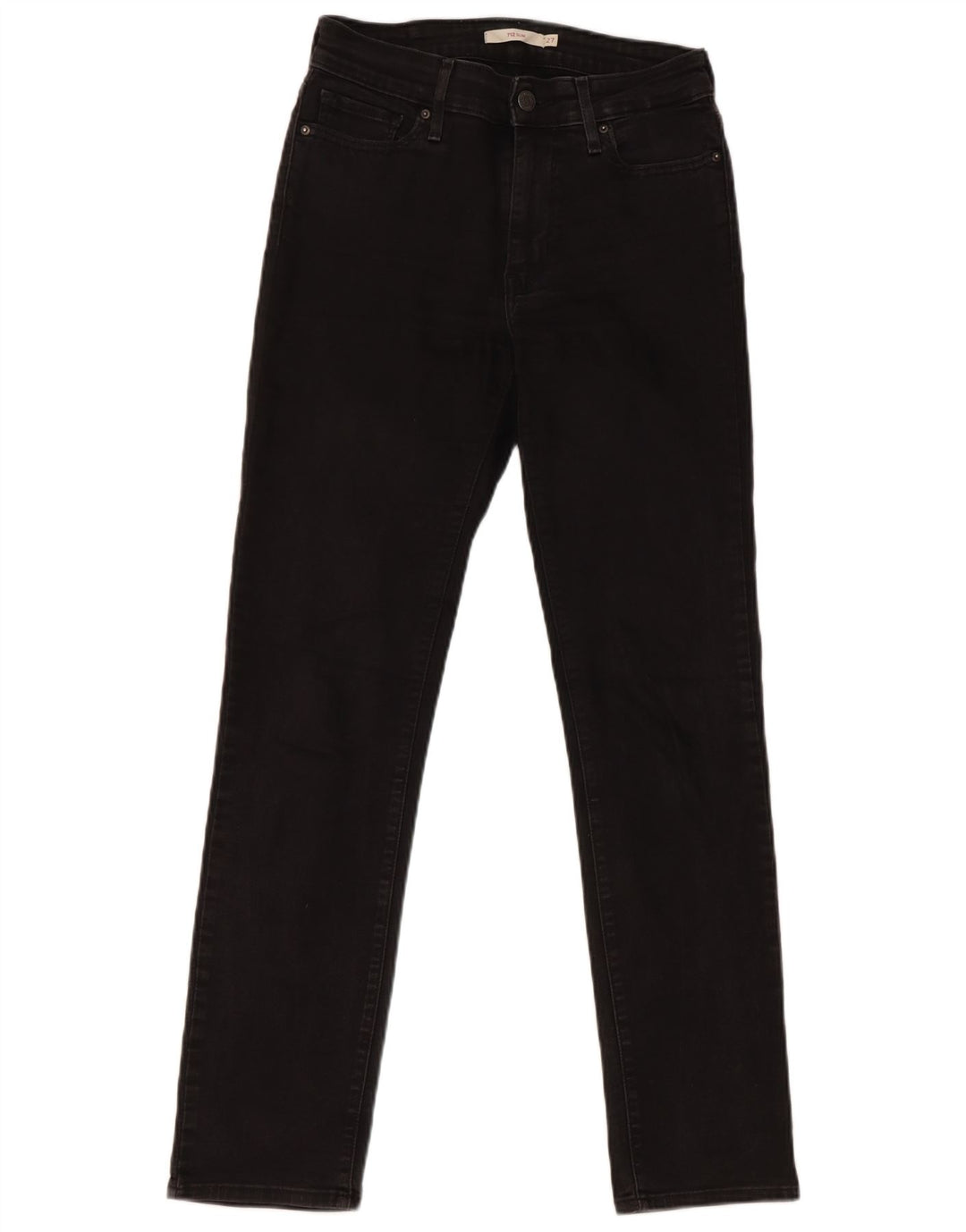 Levi's Damen 712 Slim Jeans W27 L30 Schwarz Baumwolle