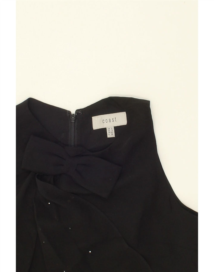 COAST Womens A-Line Dress UK 12 Medium Black Polyester Vintage Coast and Second-Hand Coast from Messina Hembry 