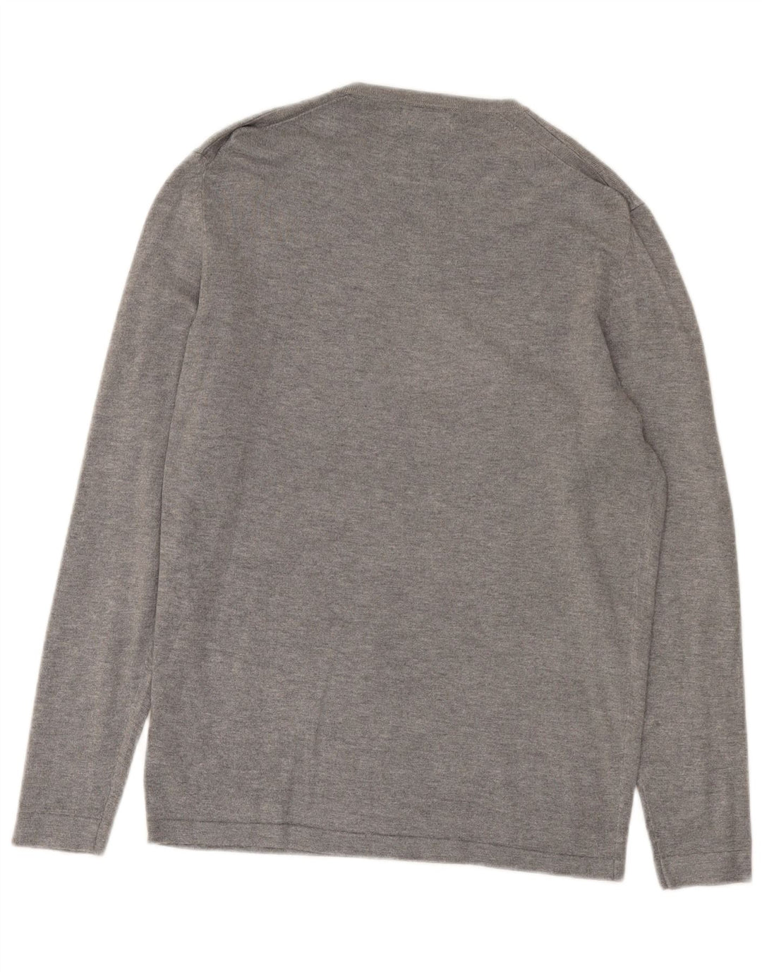 Zara Herren-Pullover mit V-Ausschnitt, Mittelgrau meliert