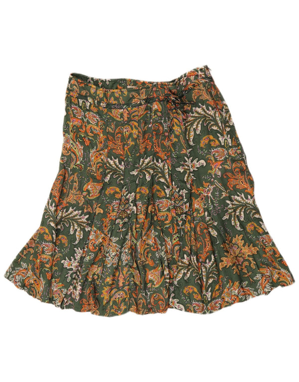 Henry Cottons Damen Faltenrock IT 44 Medium W30 Grün Paisley