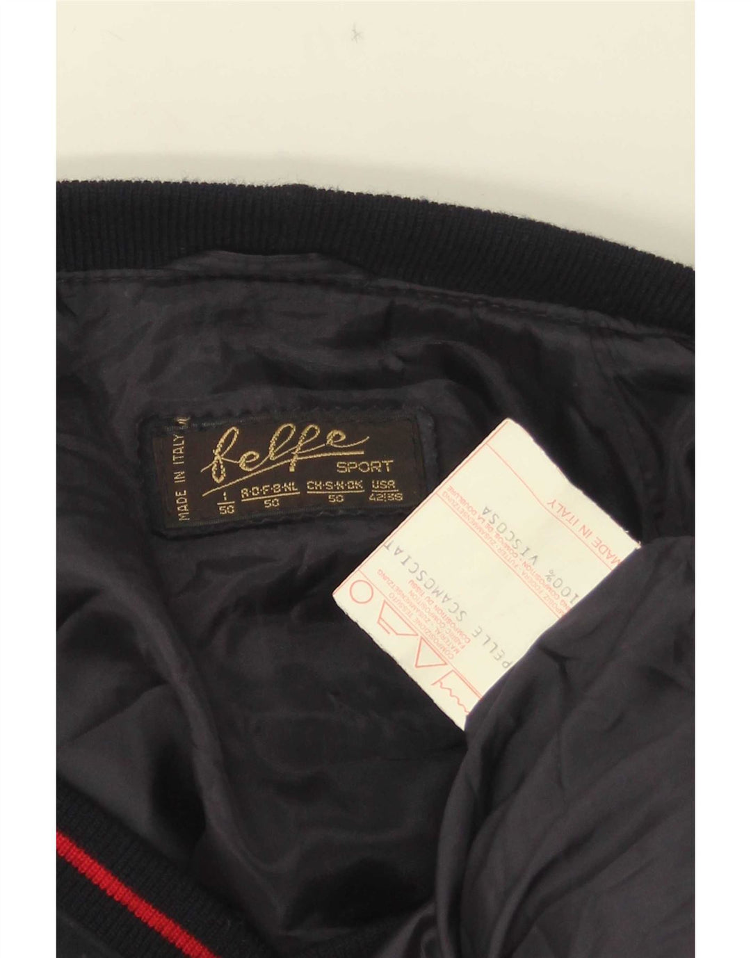Belfe Herren-Bomberjacke aus Wildleder, IT 50, großes marineblaues Leder