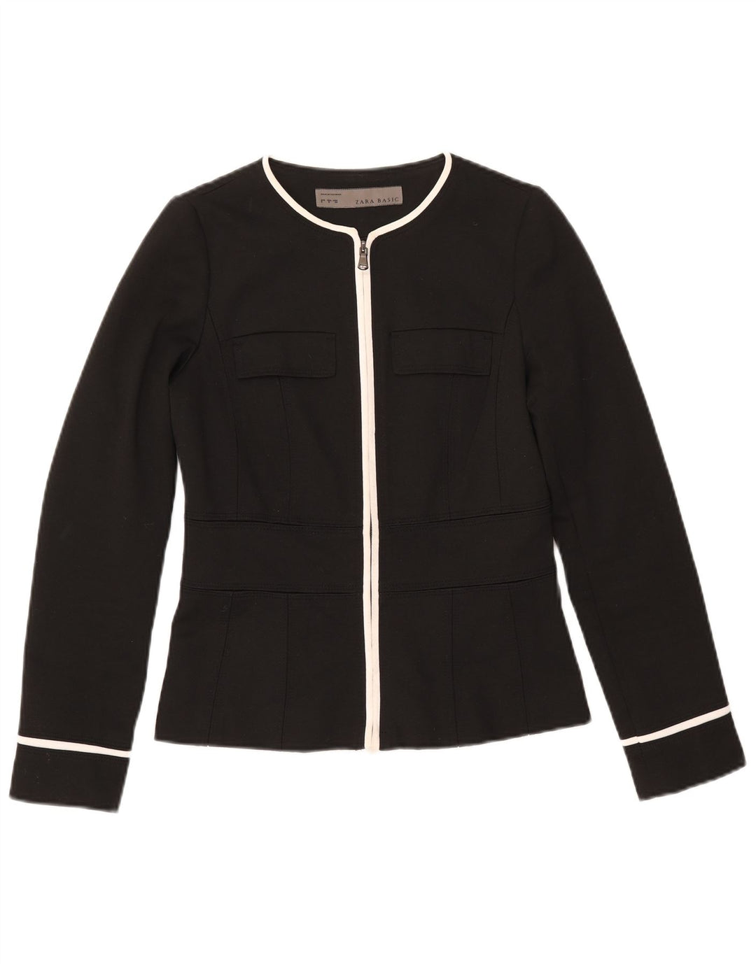 ZARA Damen Blazer Jacke UK 10 Small Schwarz