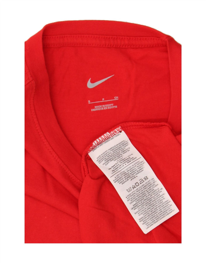 NIKE Womens T-Shirt Top UK 10 Small Red Cotton Vintage Nike and Second-Hand Nike from Messina Hembry 