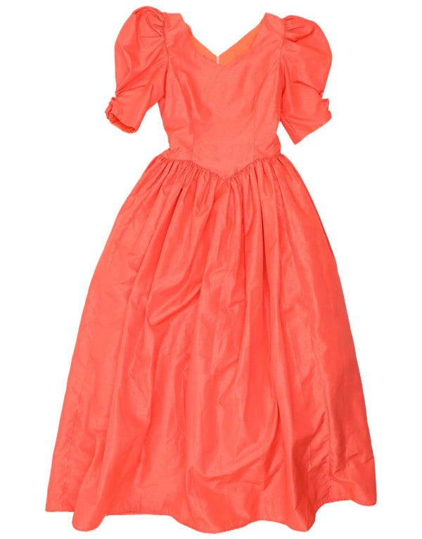Vintage Damen Maxikleid UK 8 Small Orange