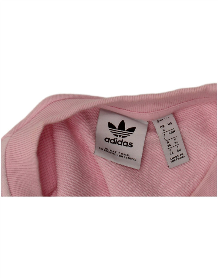 ADIDAS übergroßer Damen-Sweatshirt-Pullover, Gr. 8, klein, rosa, Farbblock