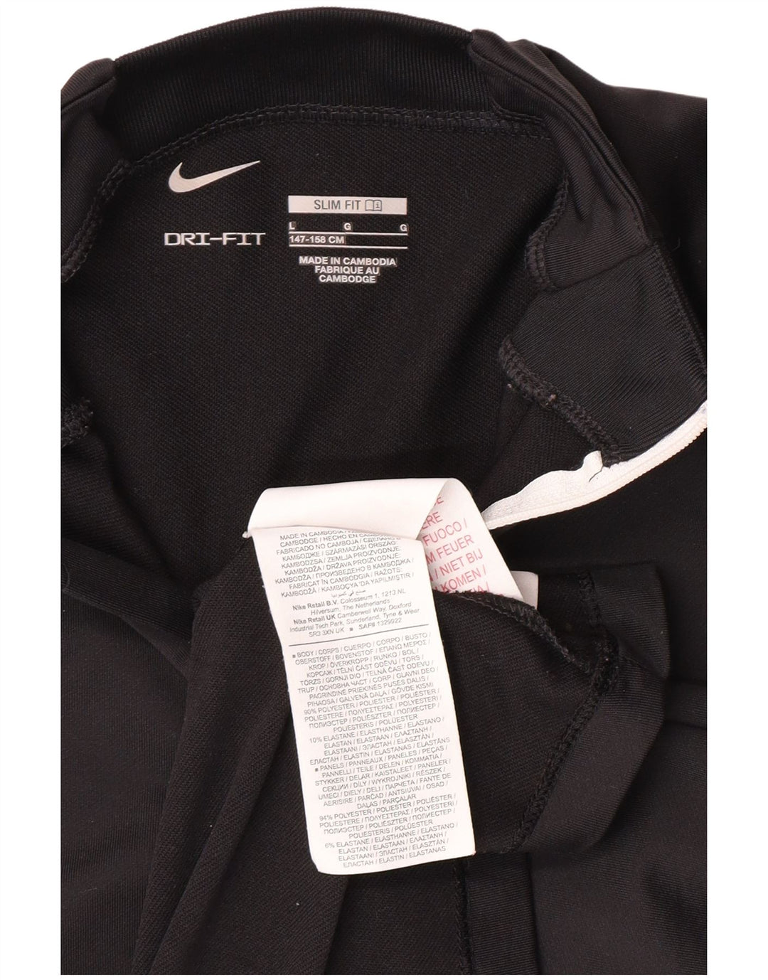 NIKE Jungen Dri Fit Slim Fit Pullover-Trainingsanzug-Oberteil, 12–13 Jahre, Größe L, Schwarz