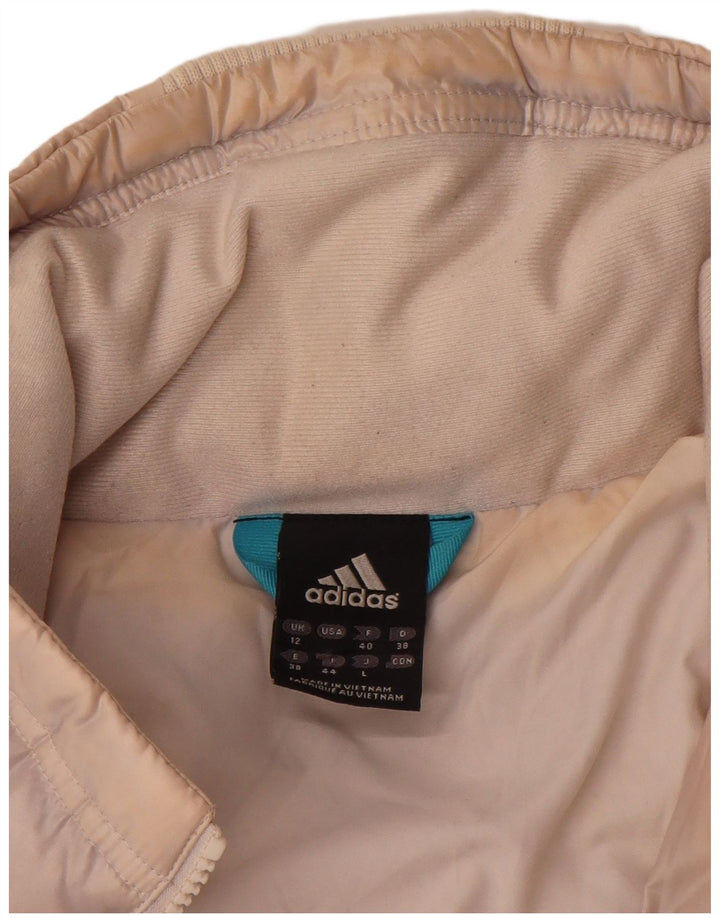 Adidas Damen Wattierte Jacke UK 12 Medium Beige Nylon