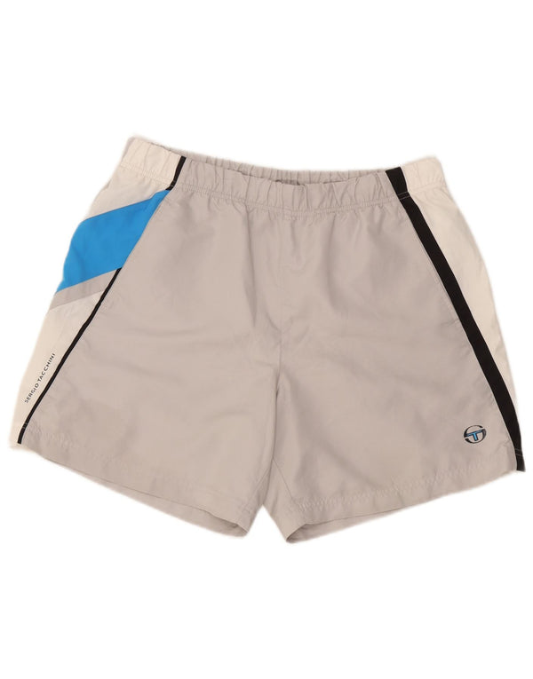 Sergio Tacchini Herren-Sportshorts XL Graues Colourblock-Polyester