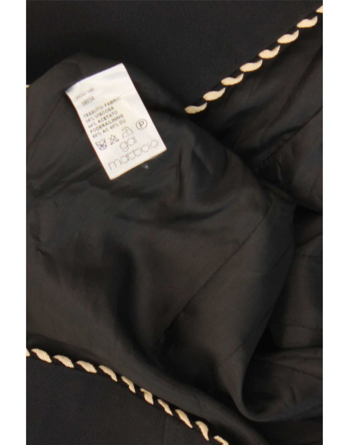 Gai Mattiolo Damen 3-Knopf-Blazerjacke UK 14 Mittelschwarze Viskose